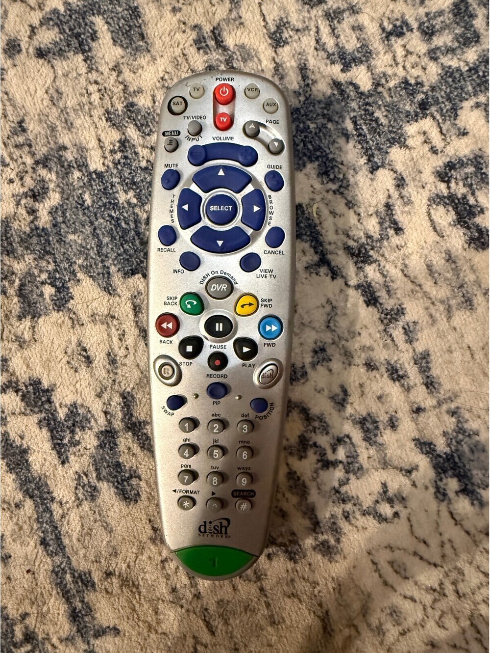 Dish Network 5.4 IR Remote 153636 EchoStar Silver